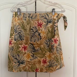 Hawaiian floral wrap skirt